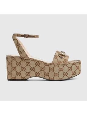 Gucci Horsebit GG Platform Sandals(PLEASE REQUEST YOUR SIZE BEFORE PURCHASING)